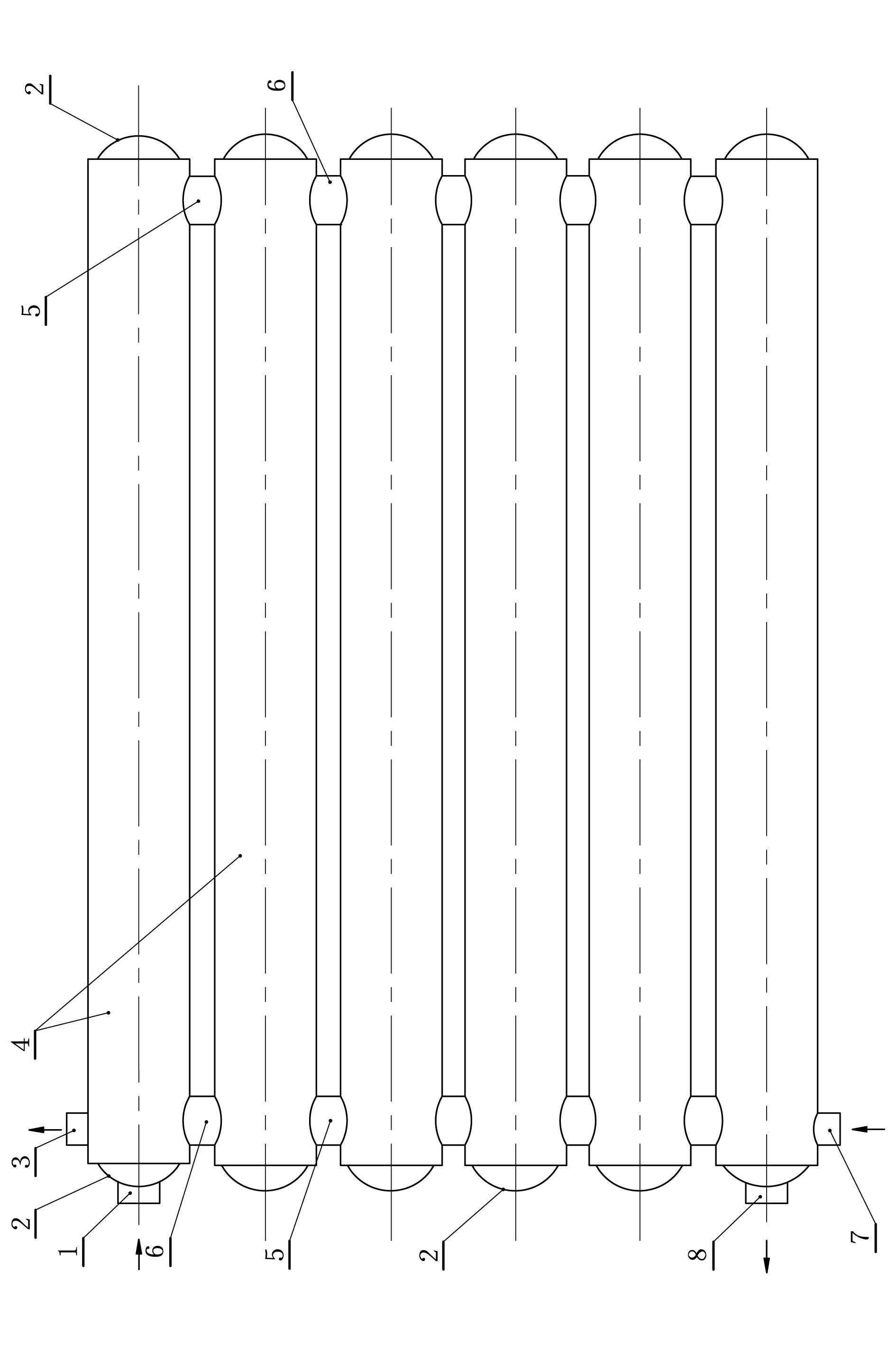 Heat-transfer heat exchanger with double-channel heat supply pipes and production process of heat-transfer heat exchanger with double-channel heat supply pipes