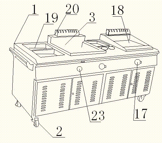 Multifunctional gas firing snack vehicle