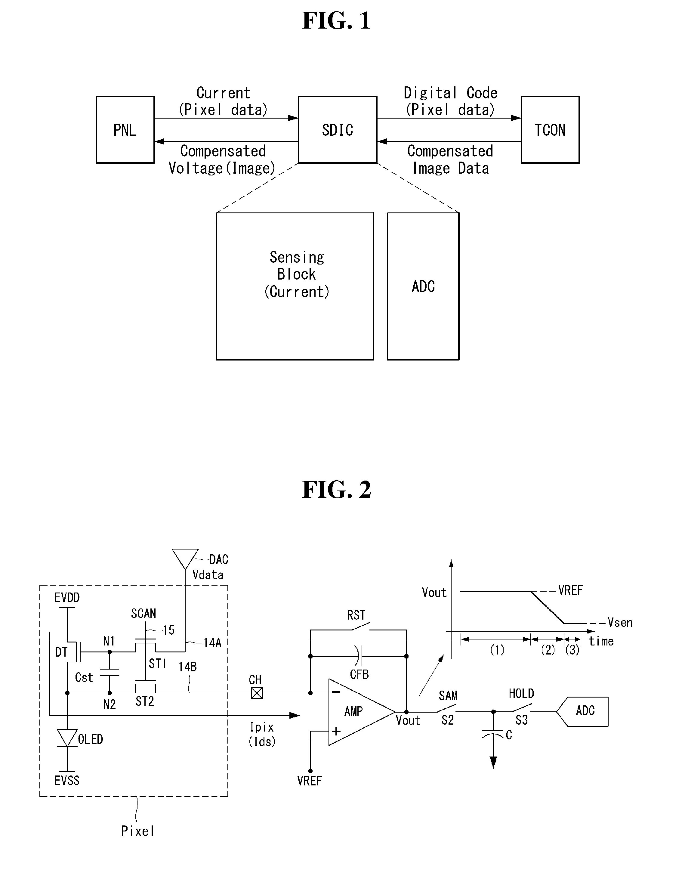 Organic light emitting display for sensing electrical characteristics of driving element