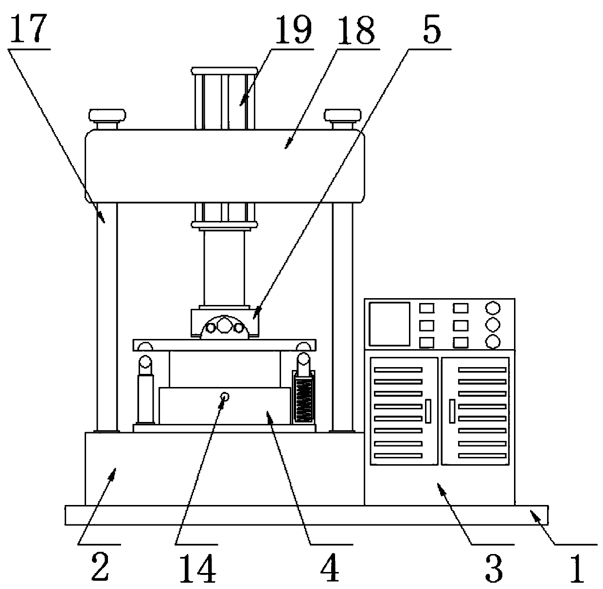 Glass steel forming hydraulic machine single-side tearing micro die sinking device