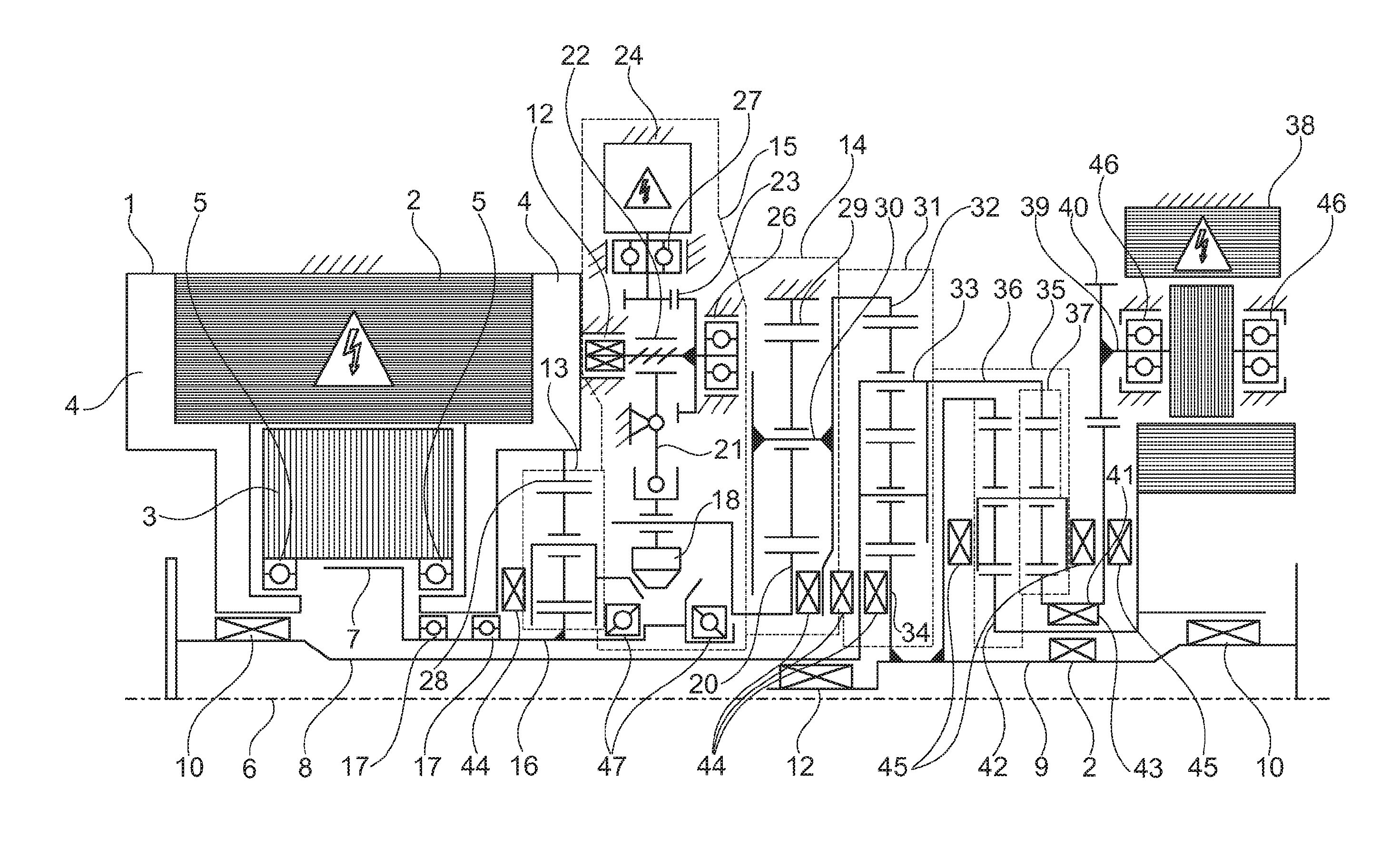 Mounting concept for an electric axle