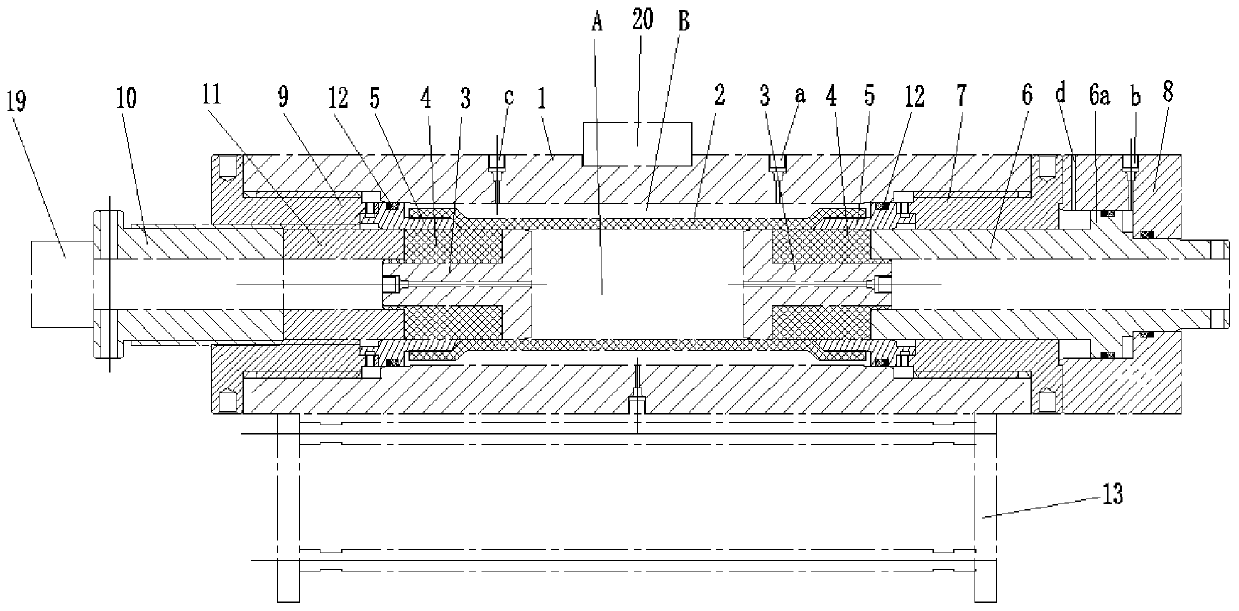 Pressure chamber for coal rock sample gas seepage test