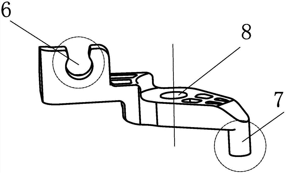 Device adopting rotary shifting fork associated with action of outward unlocking mechanism to achieve emergency unlocking