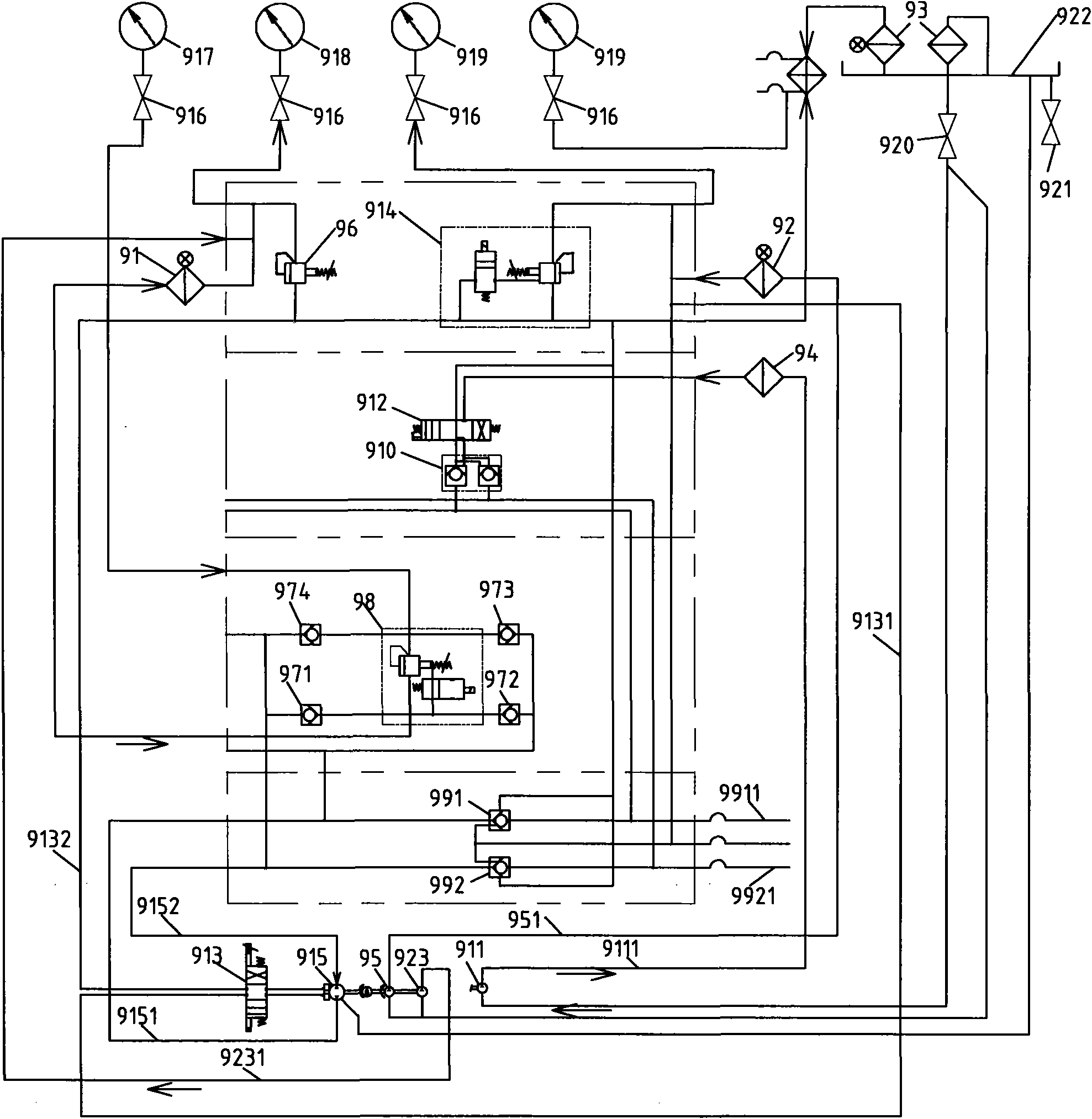 Hydraulic control system for fin stabilizer