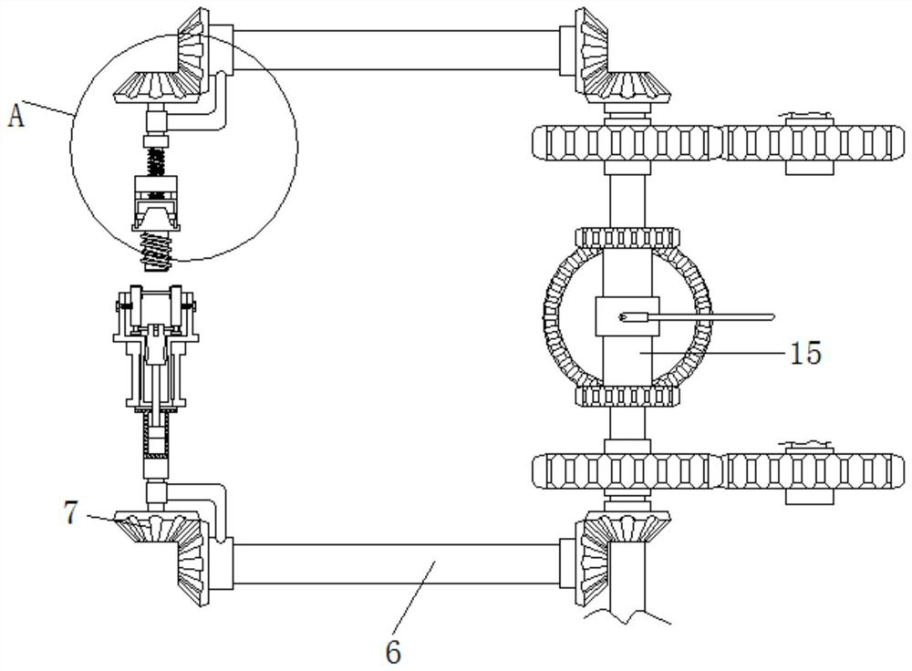 Computer hard disk screw fastening device based on bevel gear transmission