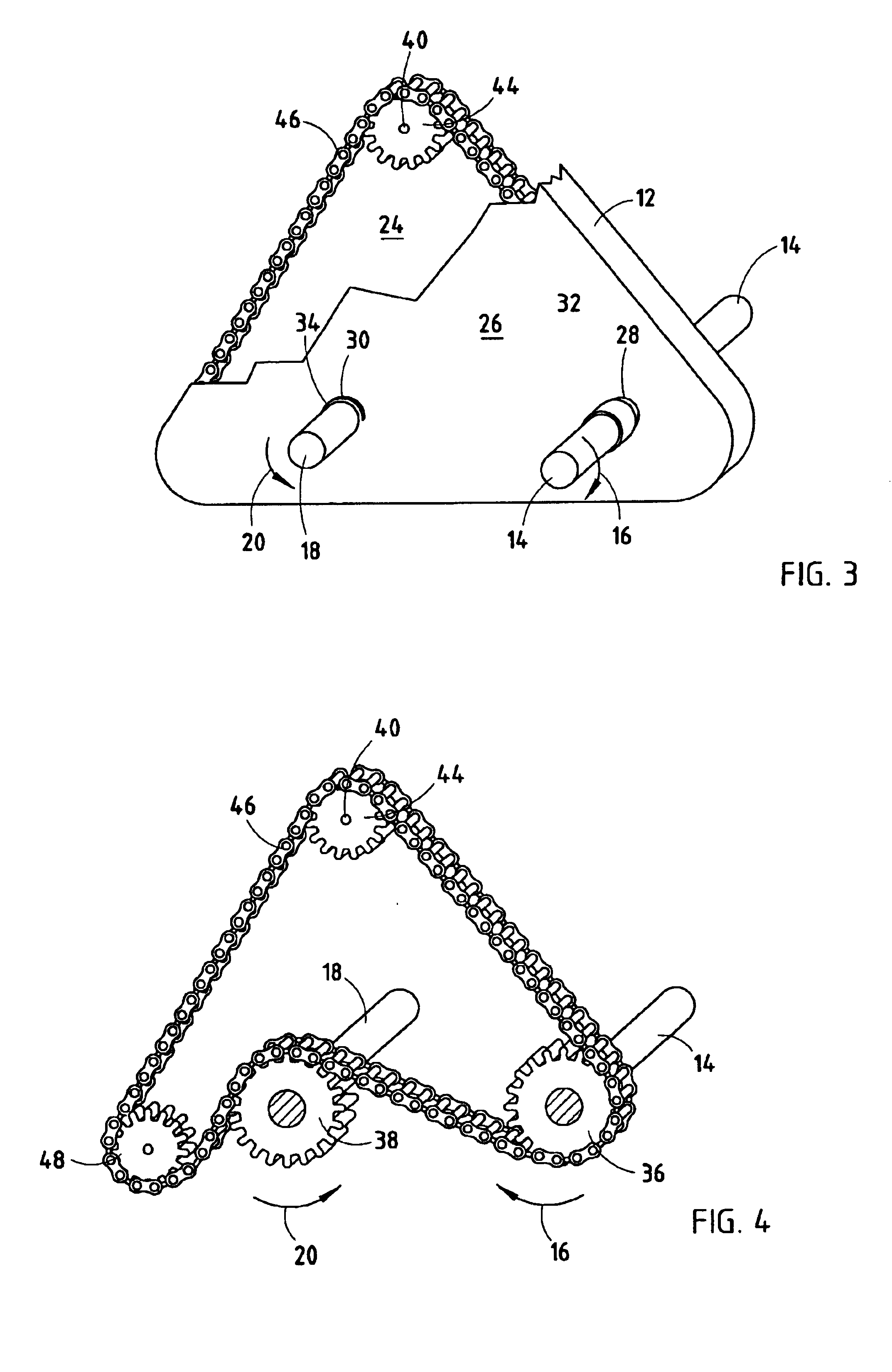 Counter-rotating twin shaft system for gardening machines