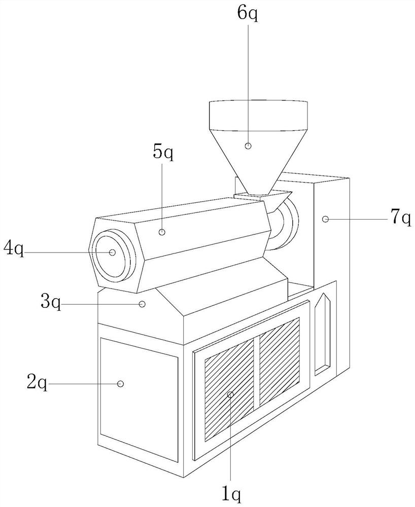 Continuous production equipment of low-irritant plastic particles based on the principle of volume pressure