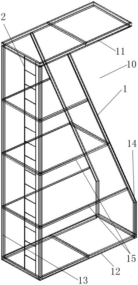 Security integrated hanger for vertical welding of inverted triangular roof elevation angle