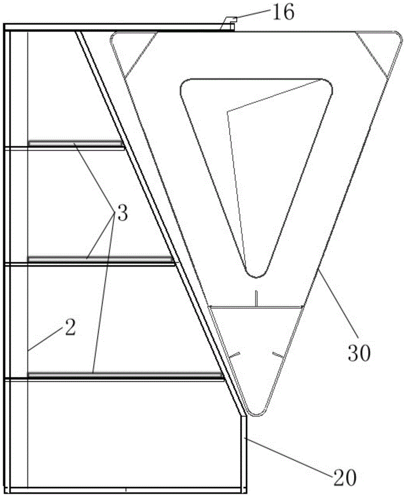 Security integrated hanger for vertical welding of inverted triangular roof elevation angle