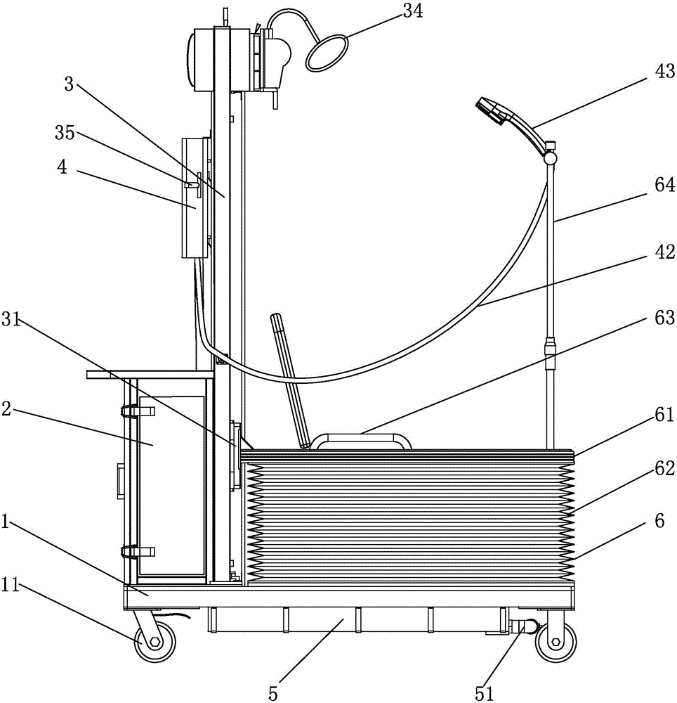 Nursing bathing vehicle