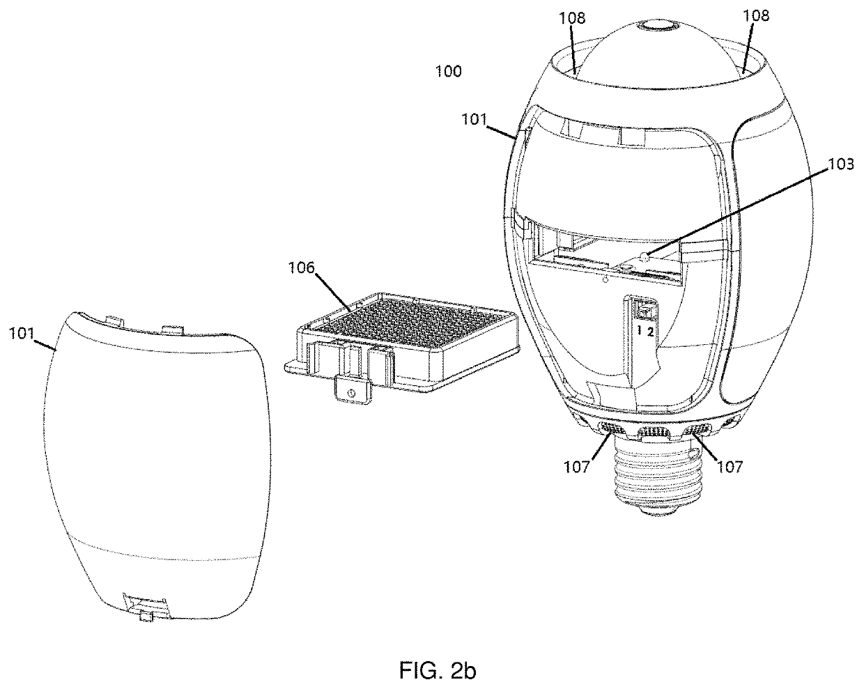 Safe Antiviral Air-Filtering Lighting Device