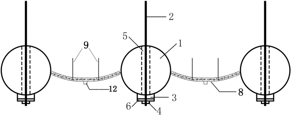 Deep-foundation-pit pile-anchor supporting system with anchor heads arranged on pile bodies and implementing method of system