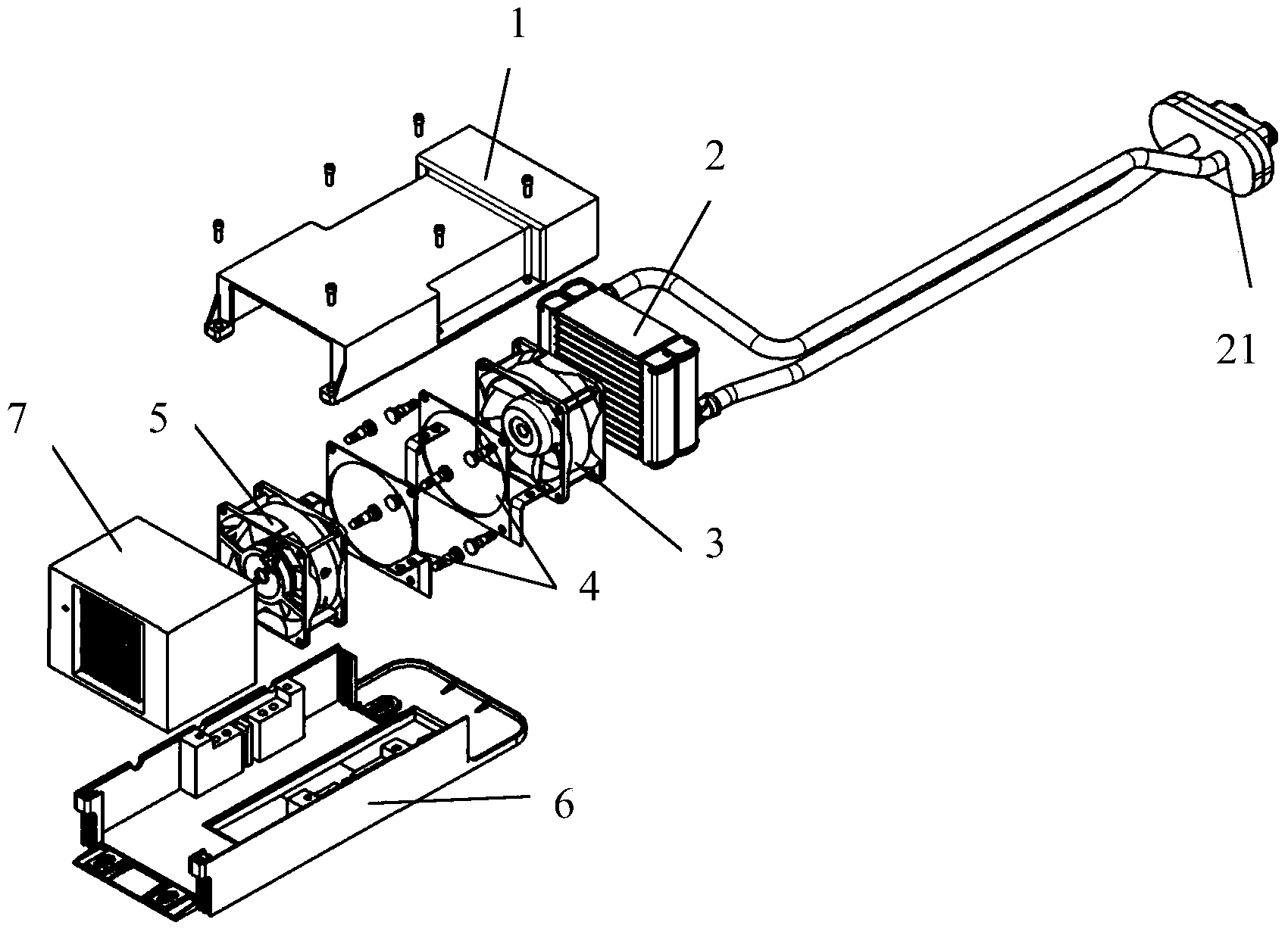 Battery cooling and heating device for electric automobile