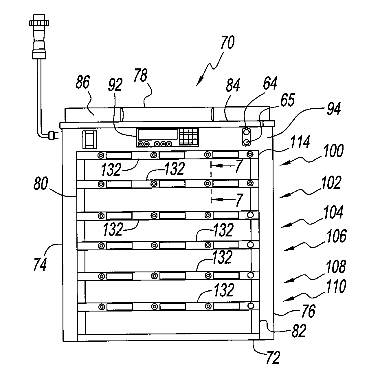 High density universal holding cabinet