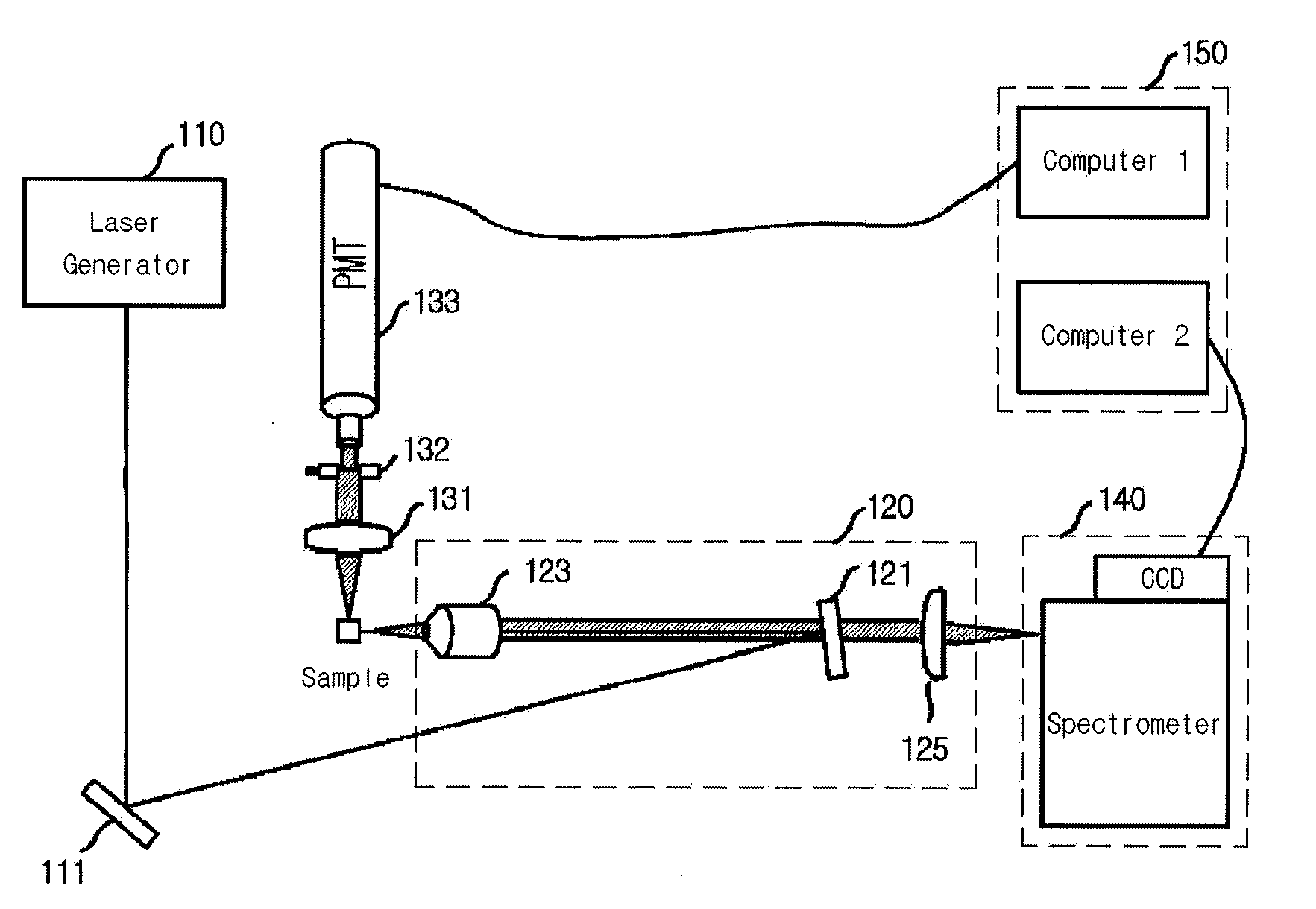 Simultaneous detection apparatus of raman and light scattering