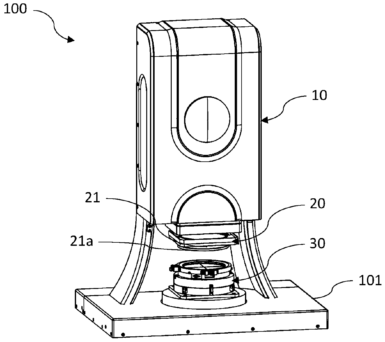 Vertical laser interferometry device and method for measuring flat crystal absolute surface shape