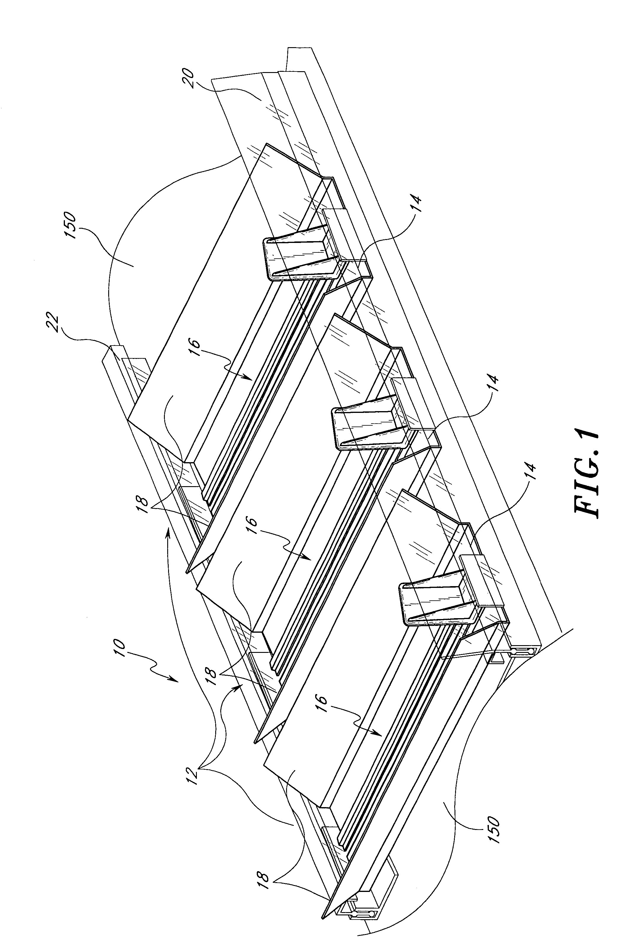 Modular display rack having horizontally separable front barrier