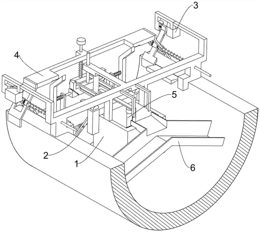 An arc-shaped spillway waterproof material coating device