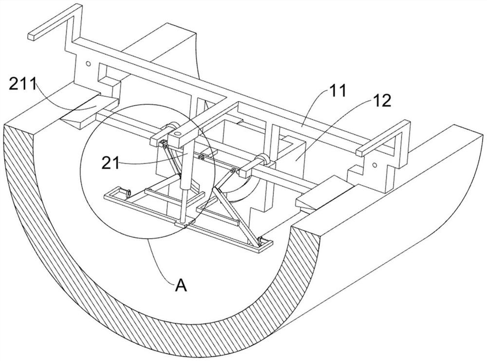 An arc-shaped spillway waterproof material coating device