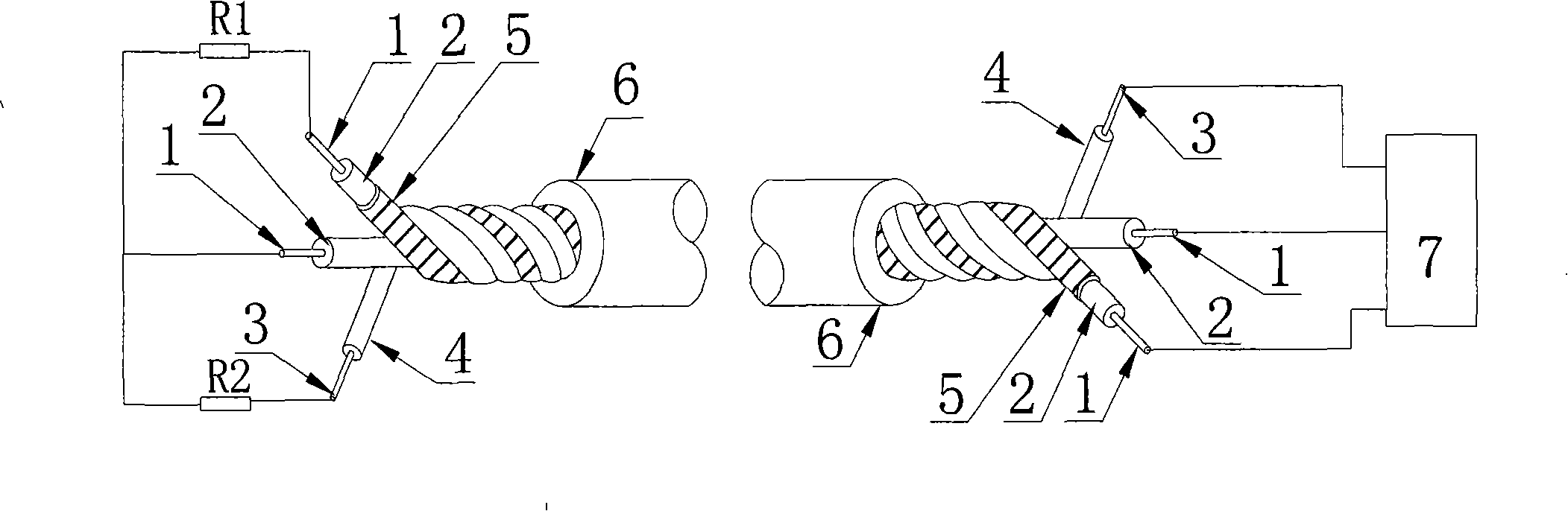 Switch quantity composite reparable cable-type line-type heat fire detector