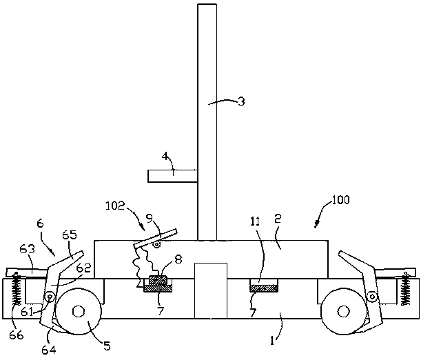 Auxiliary device used for X ray photography of knee joint at standing position