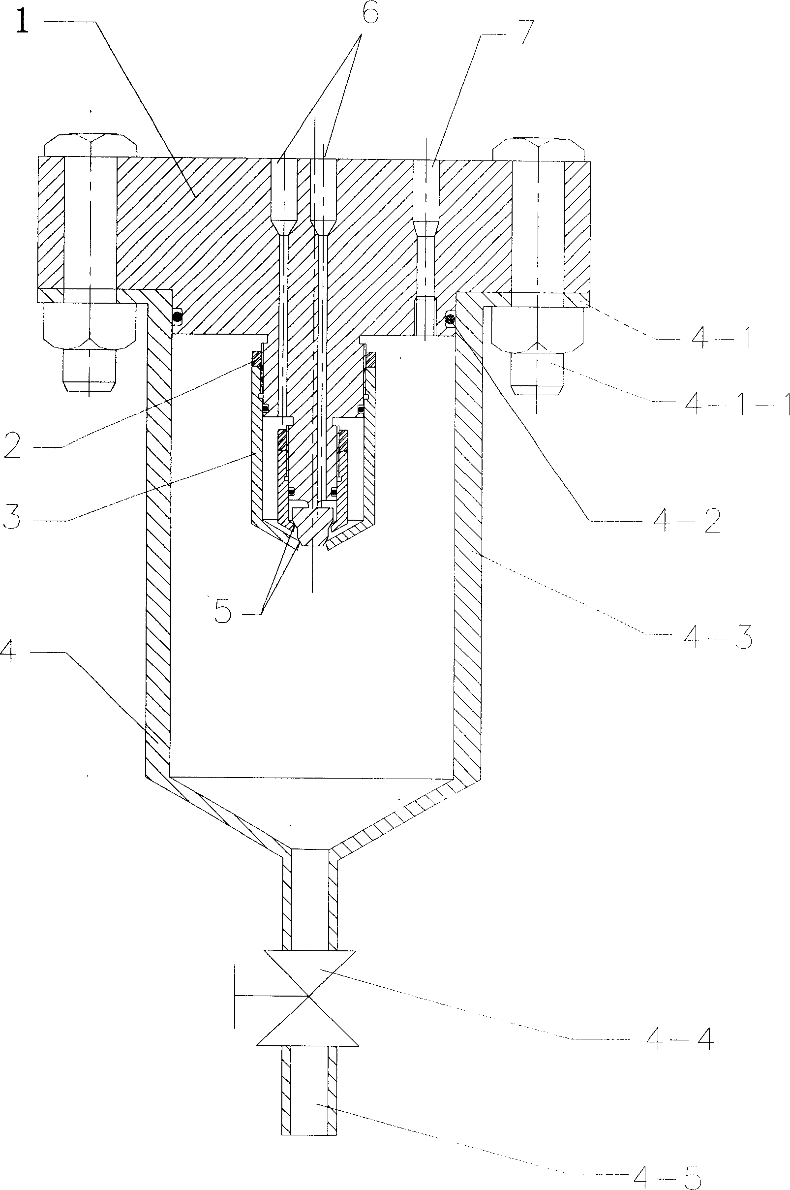 Nozzle for micro and nano material preparation by interior mixing supercritical fluid