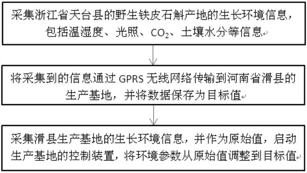 Growing environment following system and method for dendrobium candidum