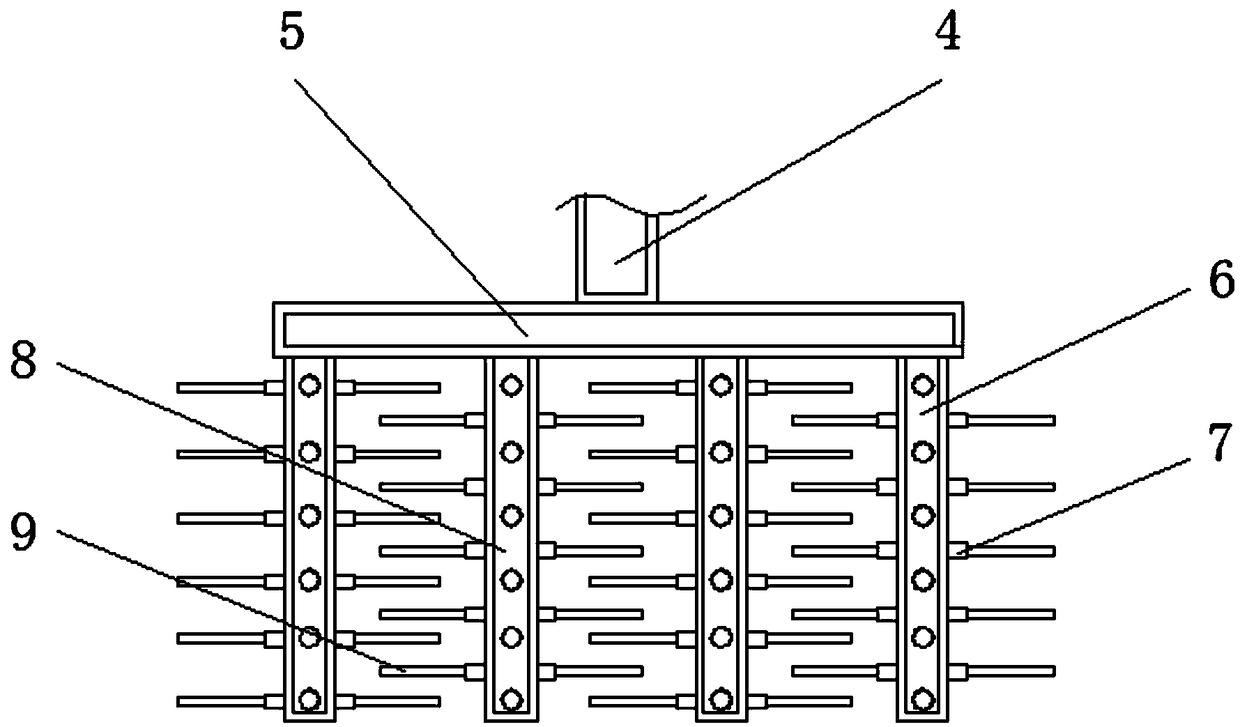 Ore crushing device with dust prevention structure for mine mining