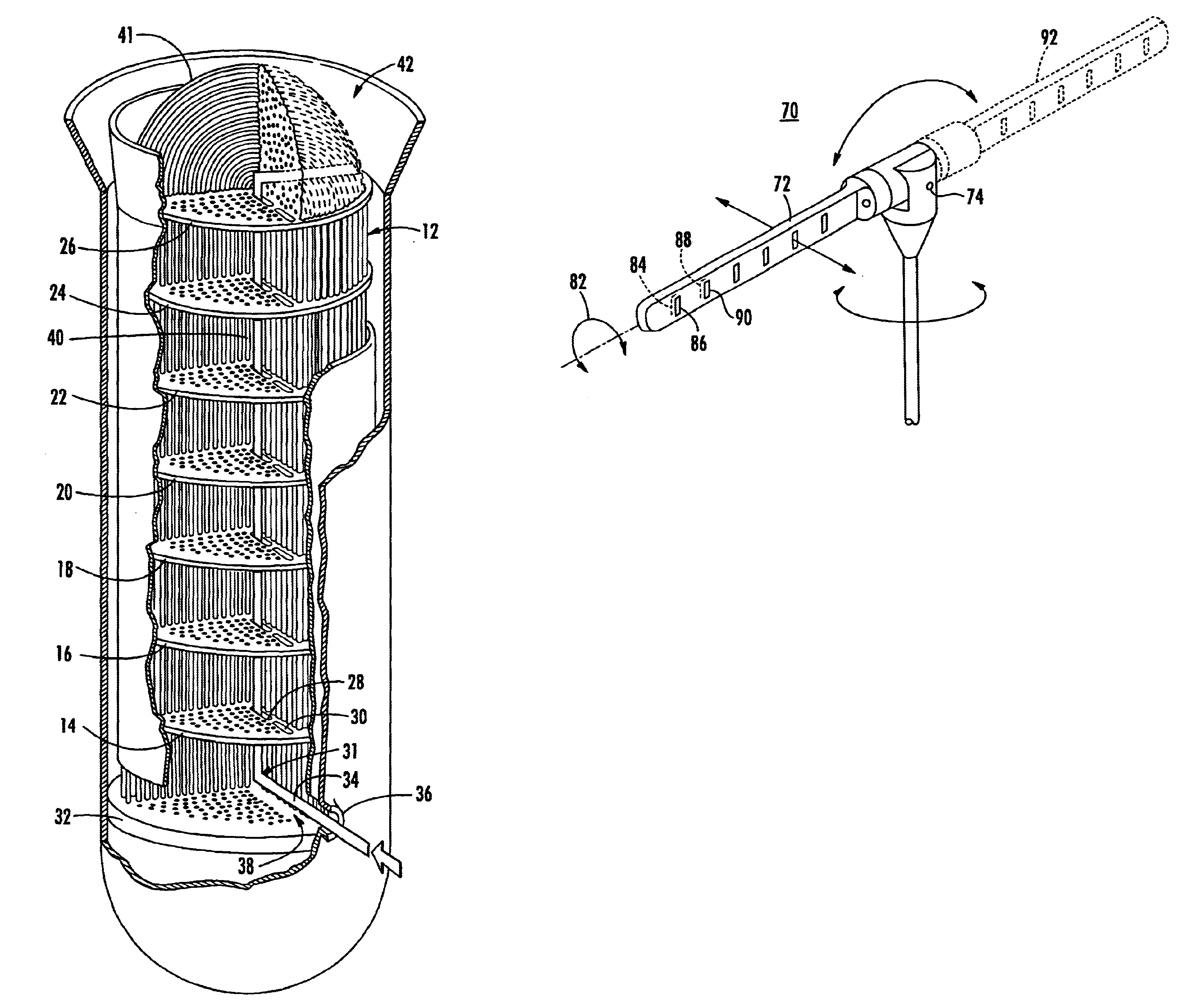 Upper bundle steam generator cleaning system and method