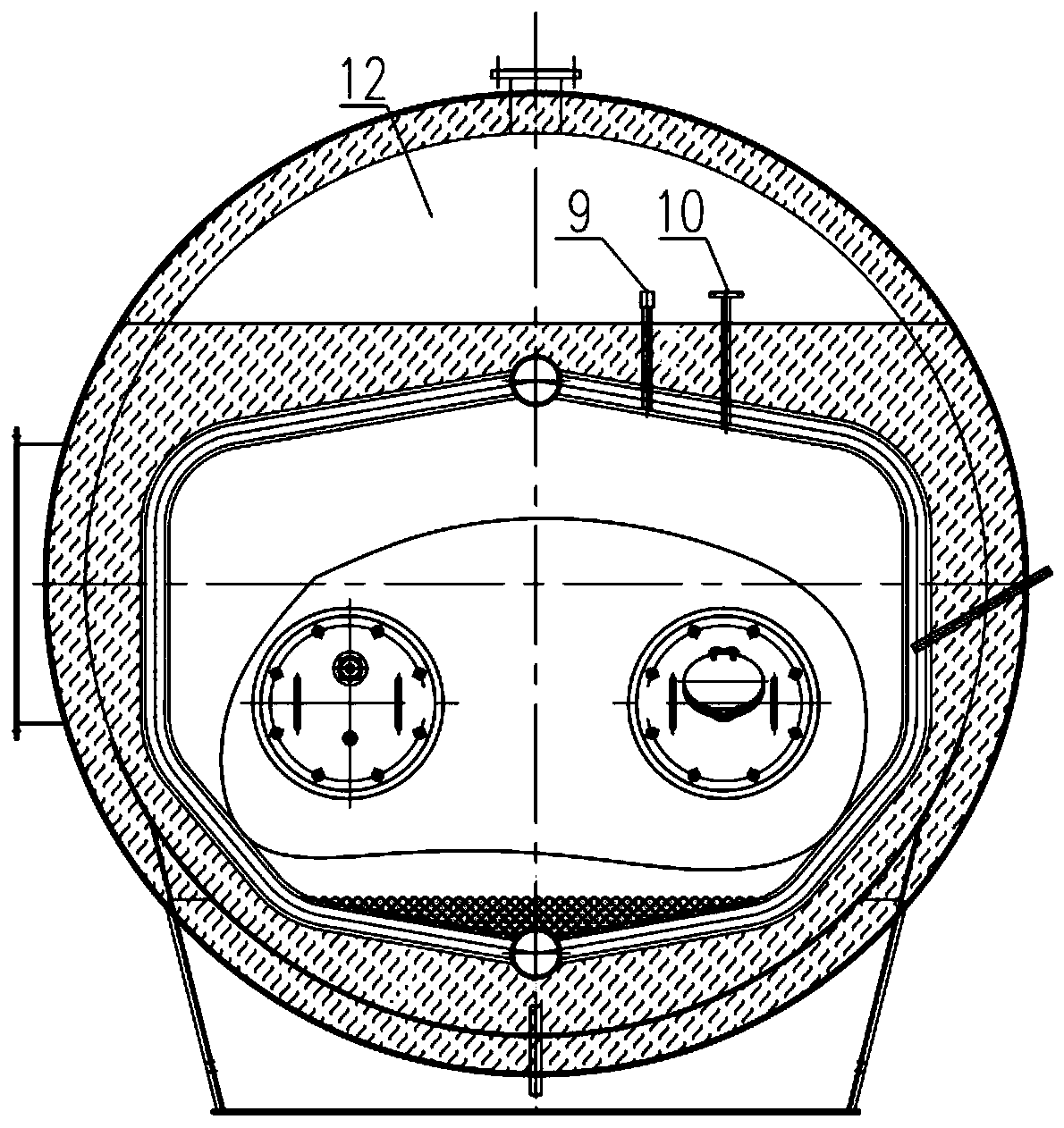 Low-nitrogen shell boiler