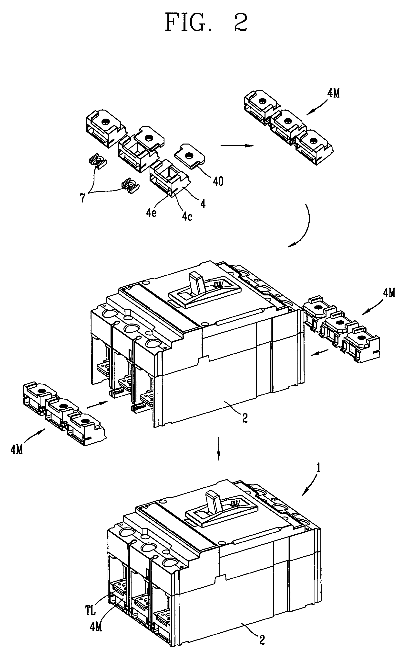 Modular terminal for molded case circuit breaker and molded case circuit breaker having the same