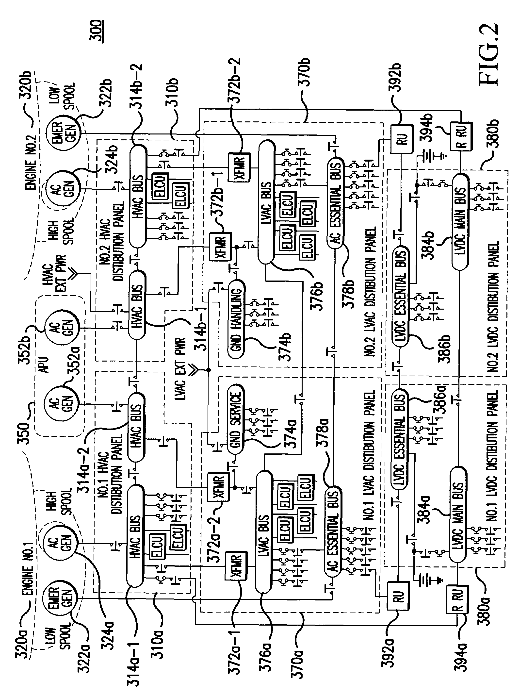 Electrical starting, generation, conversion and distribution system architecture for a more electric vehicle