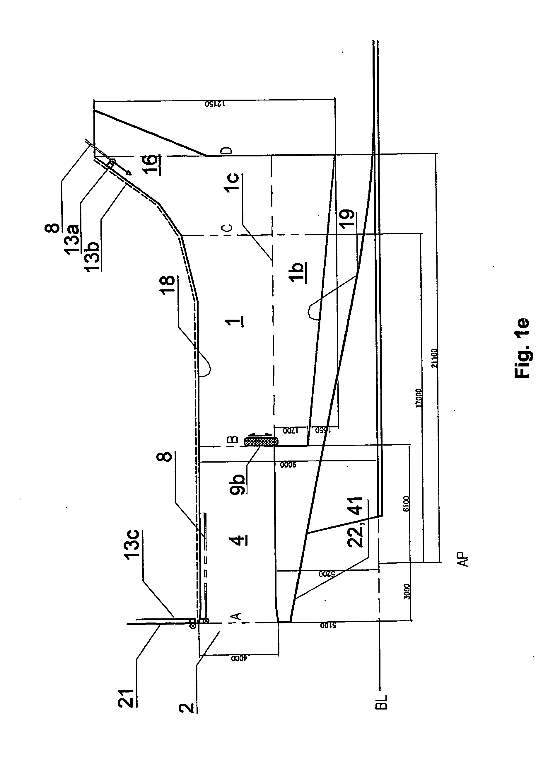 Trawling vessel with a lock chamber