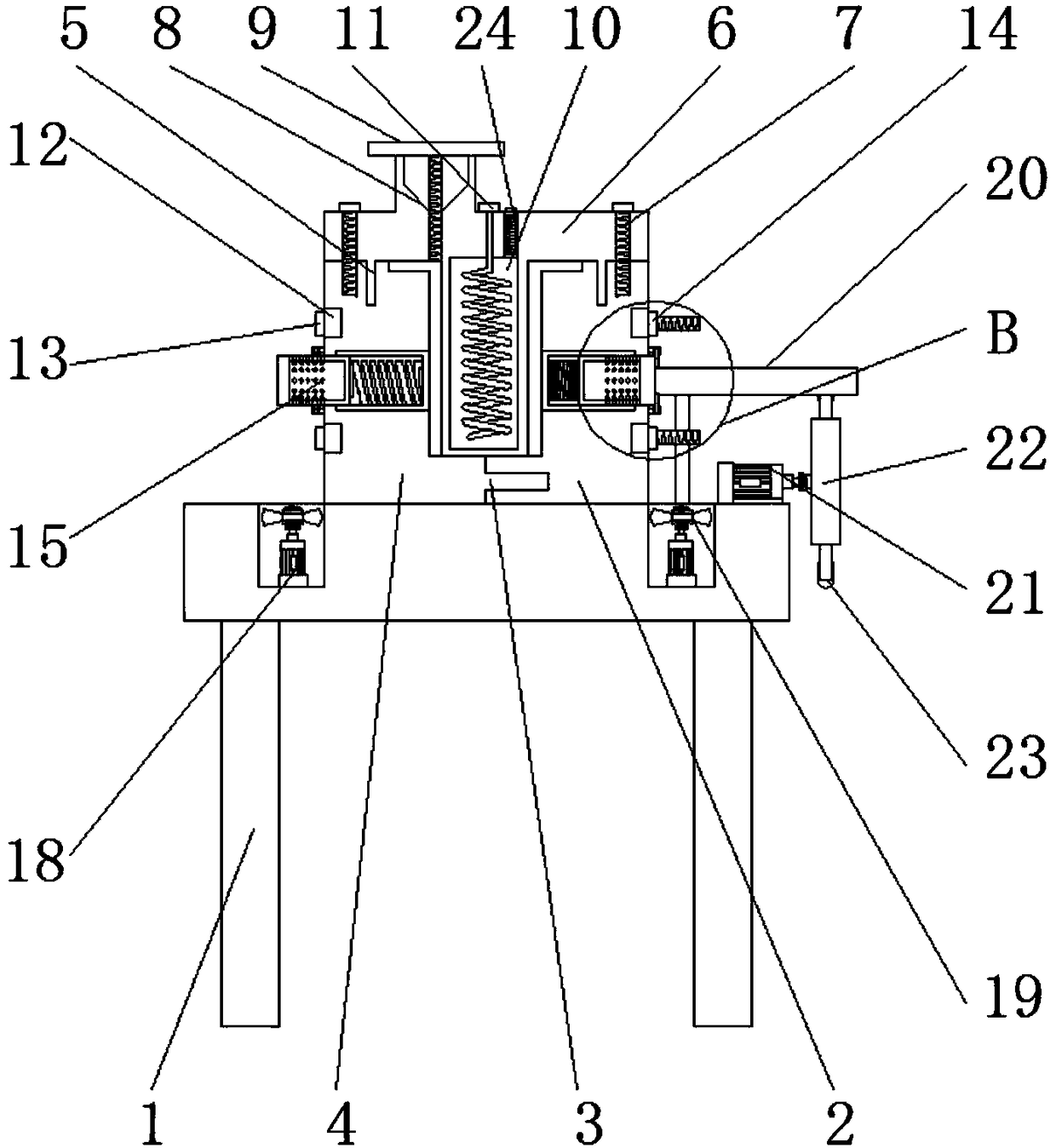 Production device for casting castings and avoiding generating cavities in castings