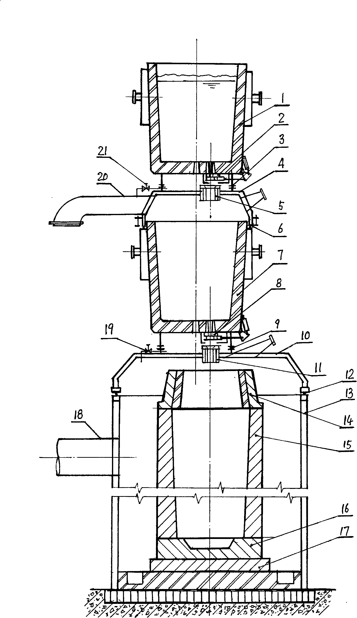 Equipment and technique for ladle-to-ladle, degasification and vacuum ingot casting of multiple-slide runner ladle