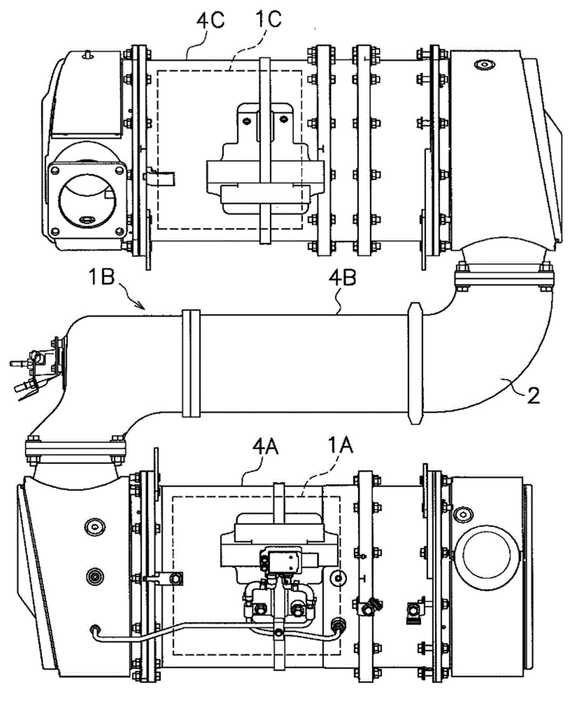 Reducing agent aqueous solution mixing device and exhaust gas after-treatment device