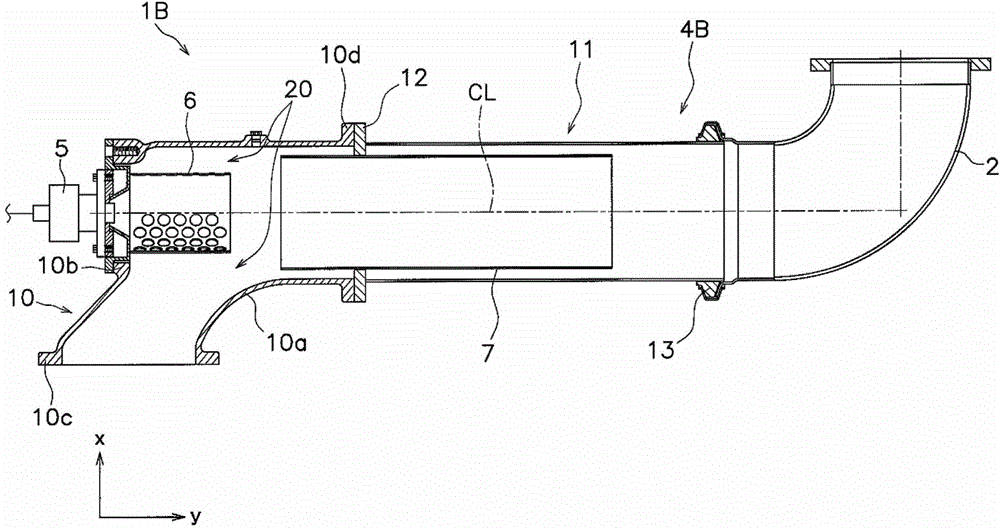 Reducing agent aqueous solution mixing device and exhaust gas after-treatment device