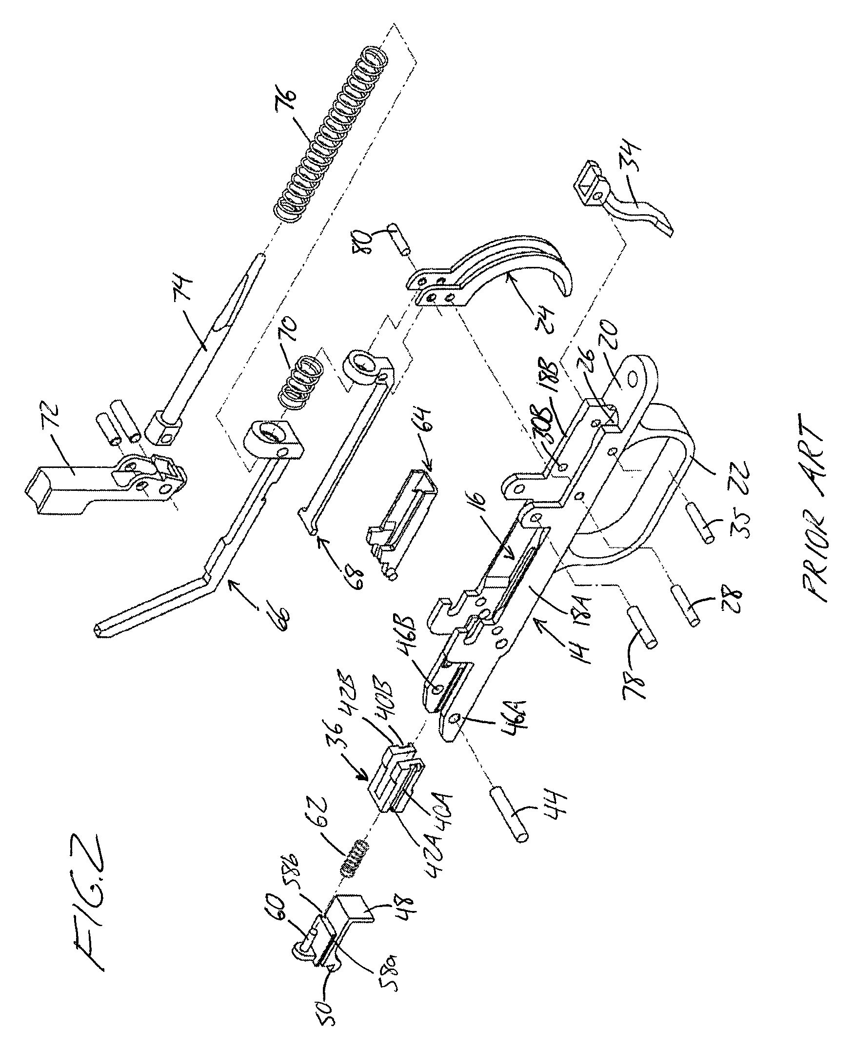 Push-lever magazine release for converting a carbine from clamshell magazines to removable magazines