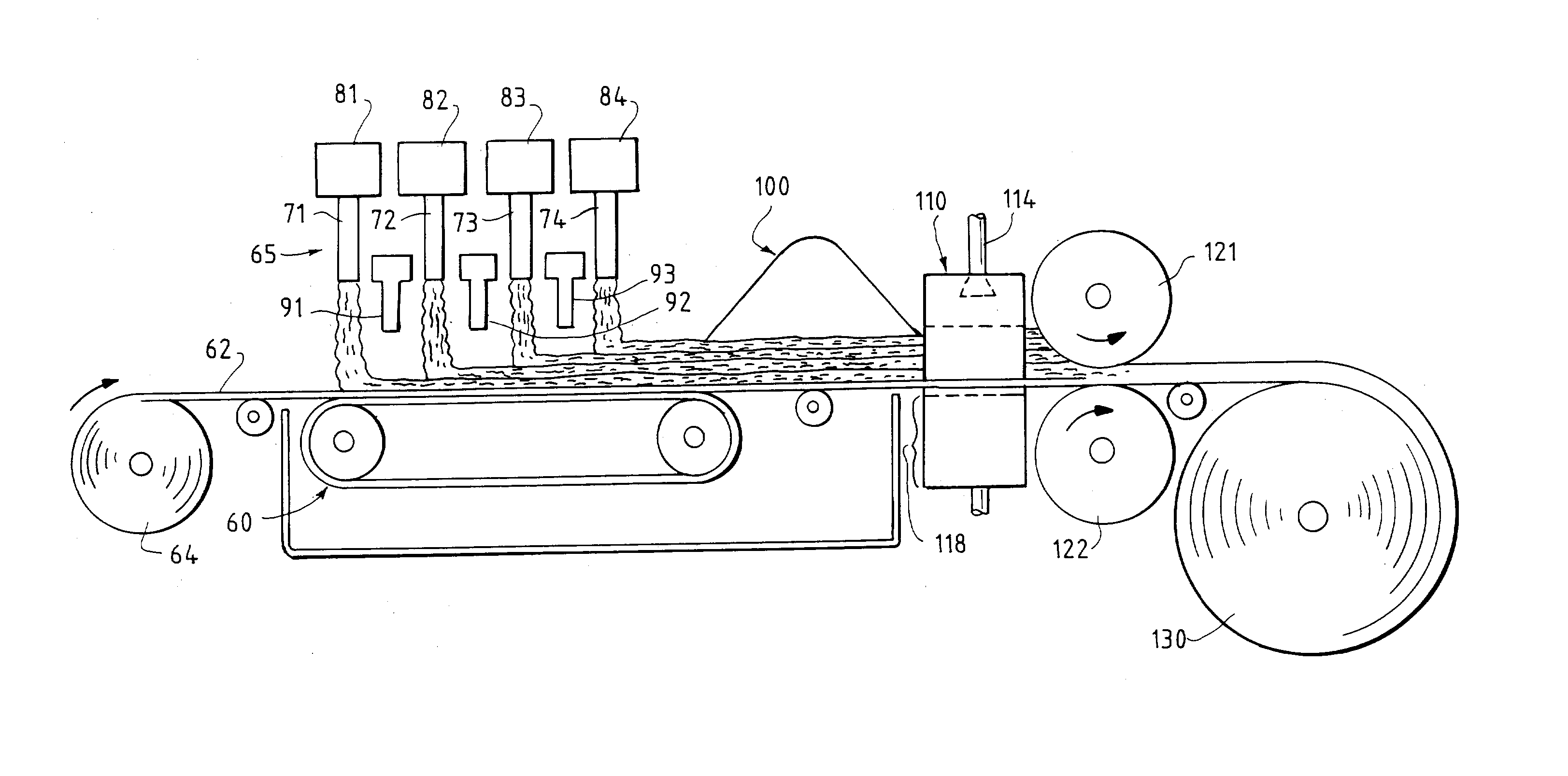 Soft, absorbent material for use in absorbent articles and process for making the material