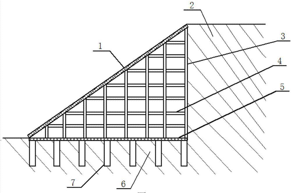 Three-dimensional continuous frame type reinforced concrete structure retaining wall