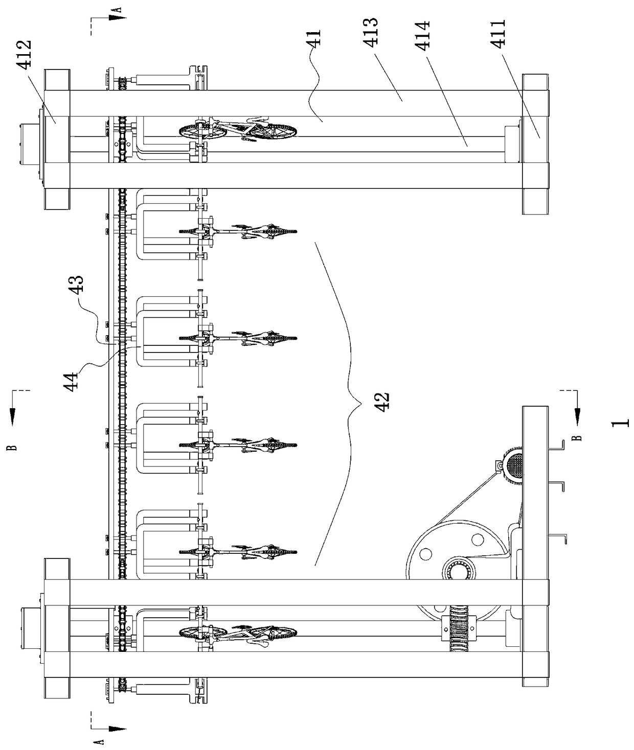 In-garage circulating storage device for bicycle garage