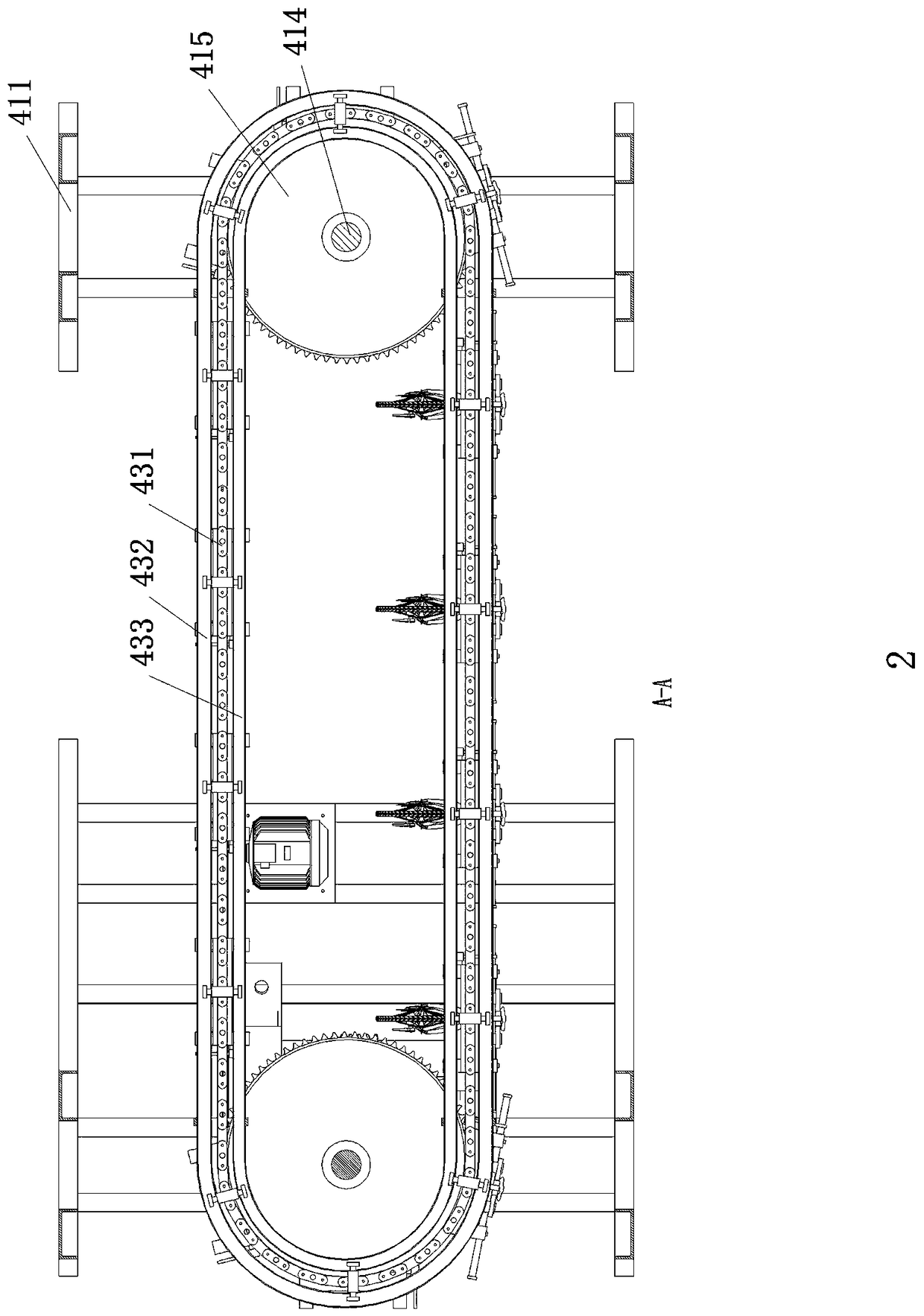 In-garage circulating storage device for bicycle garage