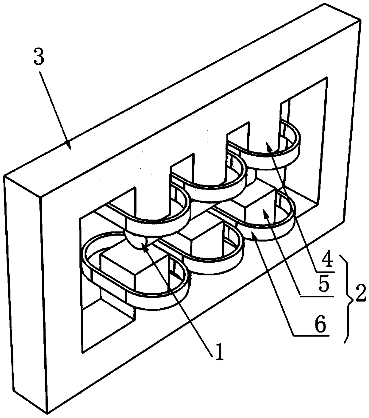 Multifunctional direct current induction heater structure capable of achieving gradient heating and uniform heating