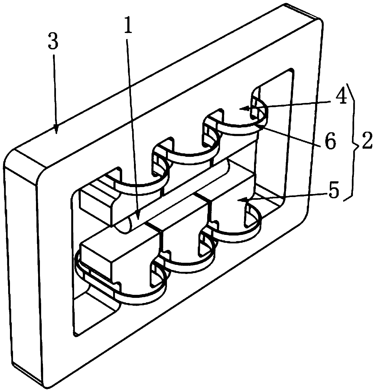 Multifunctional direct current induction heater structure capable of achieving gradient heating and uniform heating