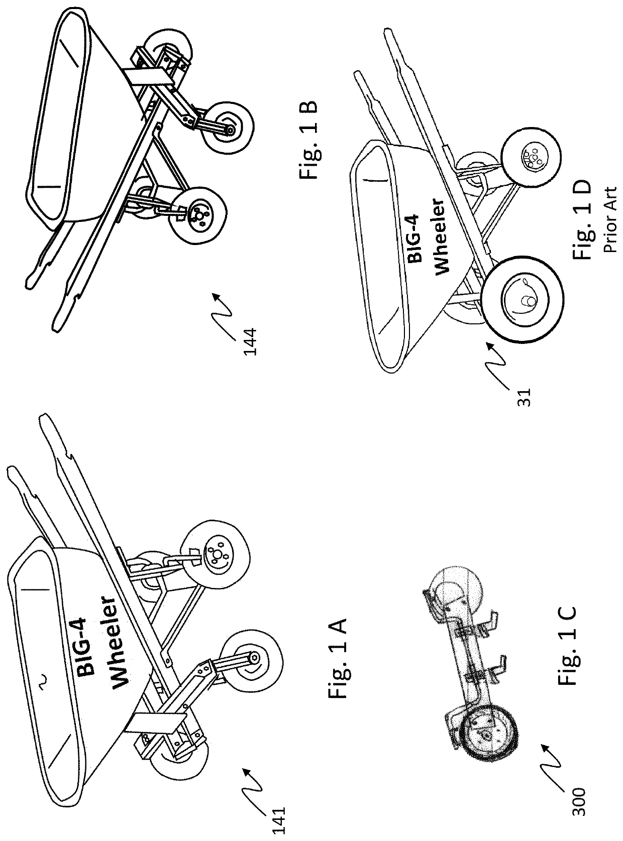 Special big-4 wheeler swivel wheeled wheelbarrow