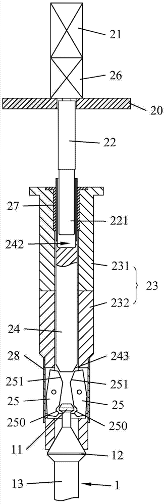 Control rod drive mechanism and its connection with control rods