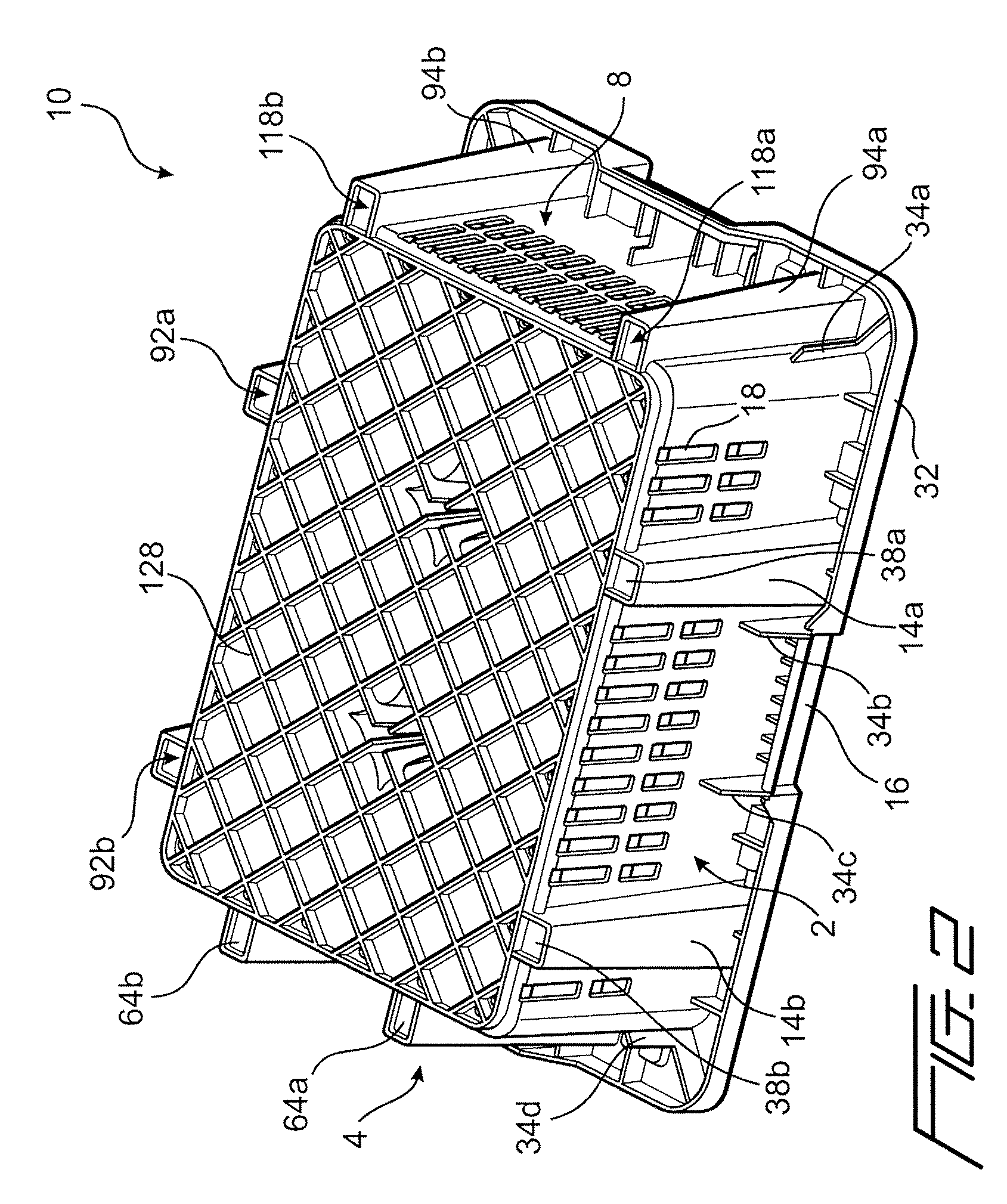 Nestable and stackable container for the transport of heavy baked items