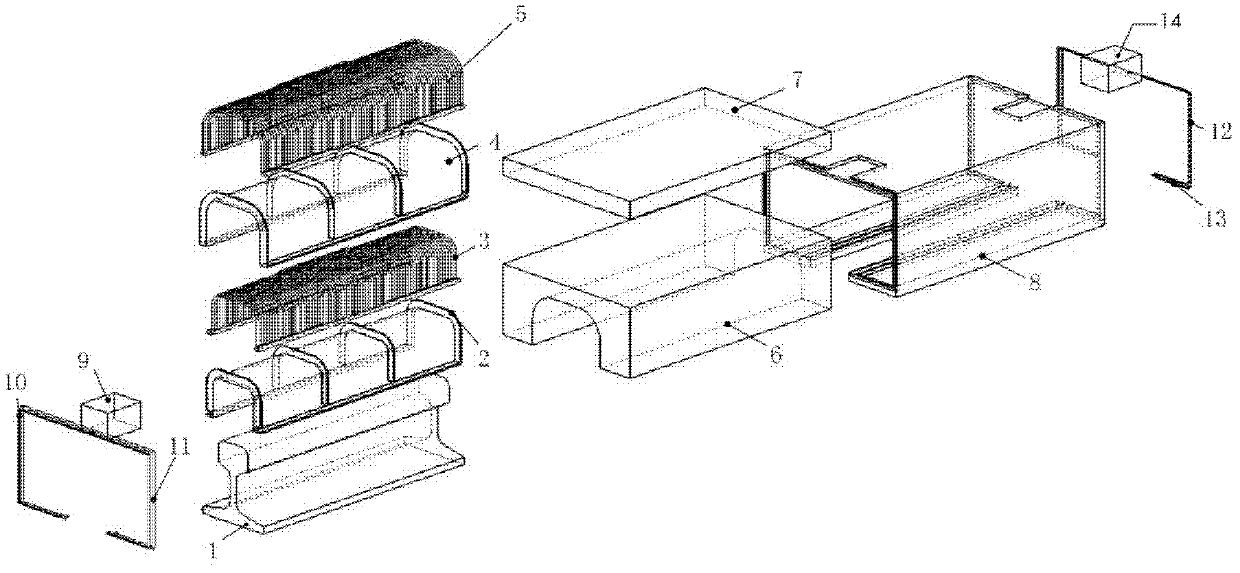 Rail destruction detection method based on magnetostriction and longitudinal ultrasonic guided wave