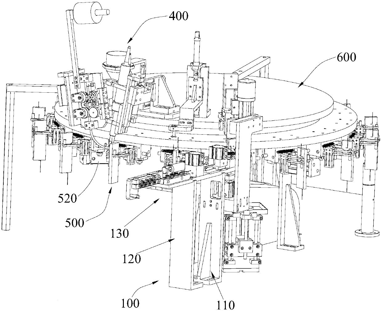 A clamping device and a welding module of a self-restoring fuse thereof