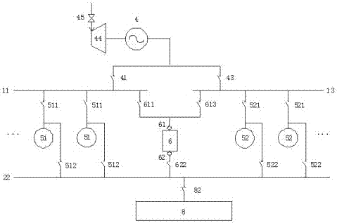 Electric energy conversion and switching system for multiple buses